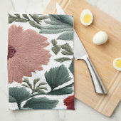 Stickmuster. Blumen. Nahe Blume Geschirrtuch (Viertel Falte)