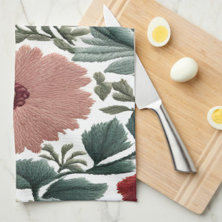 Stickmuster. Blumen. Nahe Blume Geschirrtuch