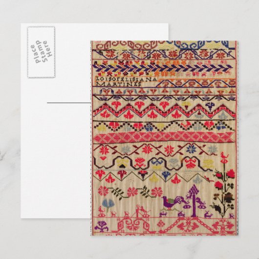 Stickmustertücher Postkarte (Vorne/Hinten)
