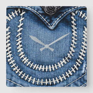 Sticks auf Jeans Pocket Quadratische Wanduhr