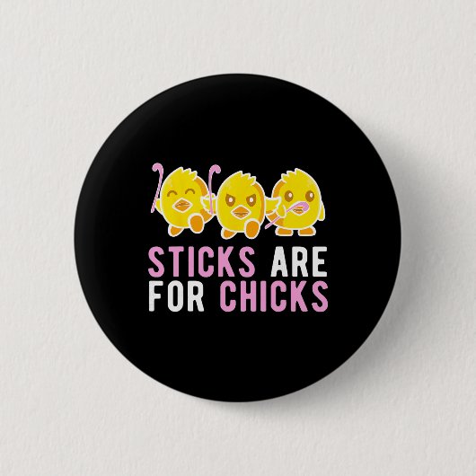 Sticks For Chicks Feldhockeyspielerin Feldhockey Button (Vorderseite)