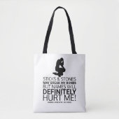 Sticks & Stones, Geweckt Satire Tasche (Vorderseite)