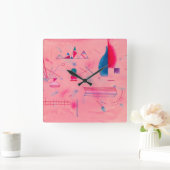 Sticks, The Rose, 1933 von Wassily Kandinsky Quadratische Wanduhr (Zuhause)
