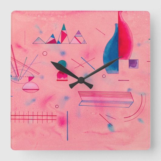 Sticks, The Rose, 1933 von Wassily Kandinsky Quadratische Wanduhr (Vorderseite)