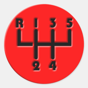 STICKSCHALTER RUNDER AUFKLEBER