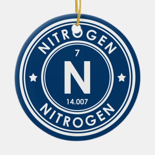 Stickstoffelement Blue Keramik Ornament (Vorne)