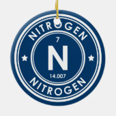 Stickstoffelement Blue Keramik Ornament (Hinten)