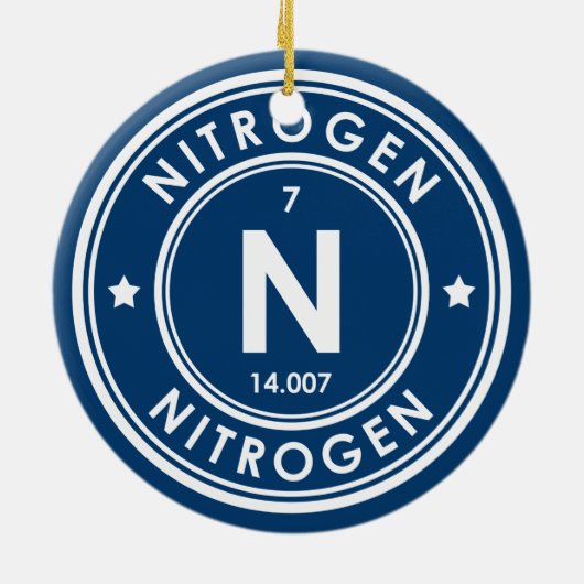 Stickstoffelement Blue Keramik Ornament (Hinten)