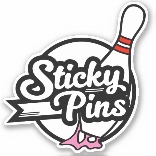 "Sticky Buttons" Bowling Team Logo Aufkleber (Vorderseite)
