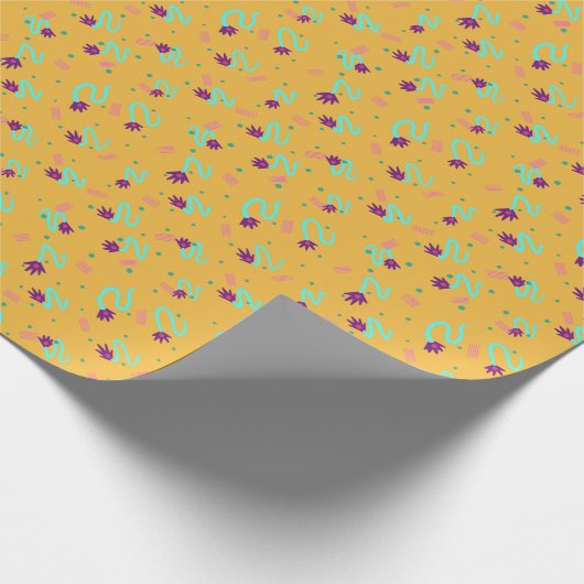 Sticky Hand Blume_orange Geschenkpapier (Ecke)