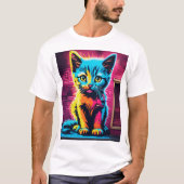 Sticky Kitty–Vibrant Cursive Graffiti Logo T-Shirt (Vorderseite)