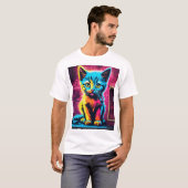 Sticky Kitty–Vibrant Cursive Graffiti Logo T-Shirt (Vorne ganz)