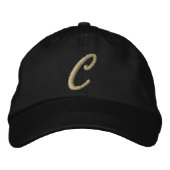 Sticky Monogram Letter C Initial Bestickte Baseballkappe (Vorderseite)