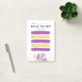 Sticky Note BILLS TO PAY Check box Purple Lavender Post-it Klebezettel (Büro)