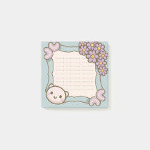 Sticky Note Template mit Whimsical Florals