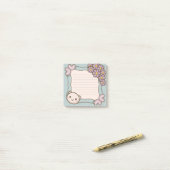 Sticky Note Template mit Whimsical Florals Post-it Klebezettel (Auf Schreibtisch)