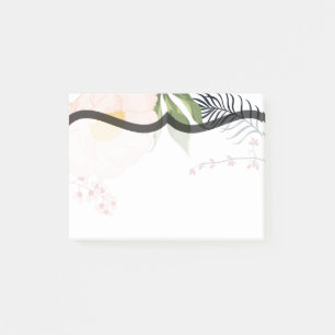 Sticky Notes Baby Pink Cosmos on White Post-it Klebezettel