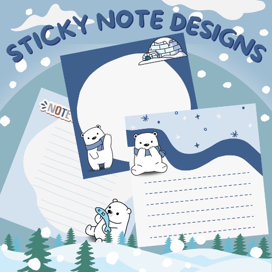Sticky Notes/Post-it Notes Design Polar Bear Theme Post-it Klebezettel