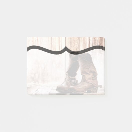 Sticky Notes Stiefel Land Rustikaler Western Bar t Post-it Klebezettel (Vorderseite)