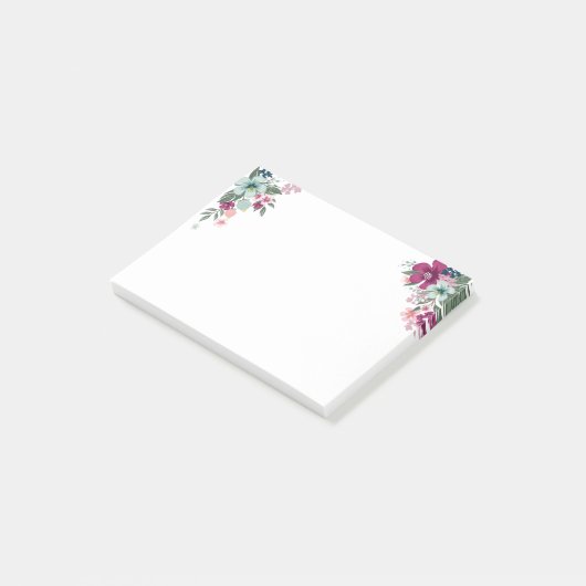 Sticky Notes Tropical Blume auf White Post-it Klebezettel (angewinkelt)