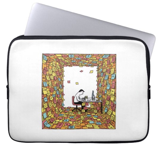 Sticky Notes - überwältigte Bürokunst Laptopschutzhülle (Vorderseite)