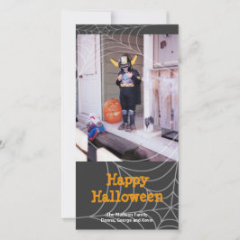 Sticky Spinnweb schwarz orange Halloween Gruß Feiertagskarte