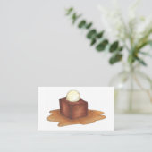 Sticky Toffee Pudding Dessert Food Pastry Koch Visitenkarte (Stehend Vorderseite)