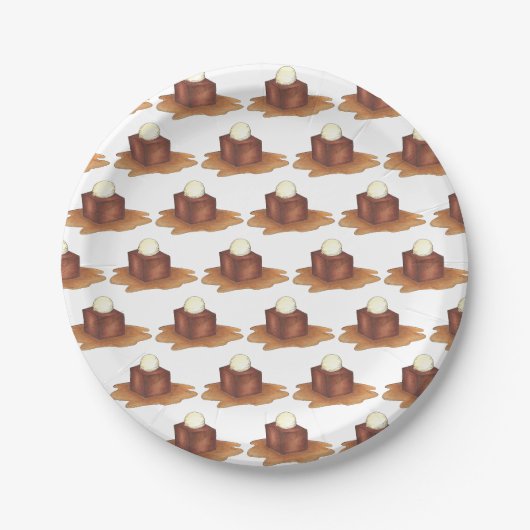 Sticky Toffee Pudding UK British Food Dessert Pappteller (Vorderseite)