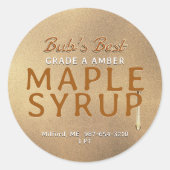 Sticky Tropfen Grunge Label AMD-Klasse MAPLE SYRUP Runder Aufkleber (Vorderseite)