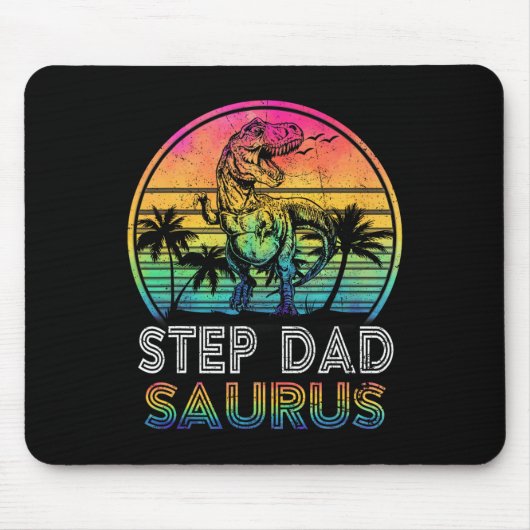 Stief-Dadsaurus Dinosaur Stiefvater Saurus Familie Mousepad (Vorne)