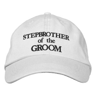 Stiefbruder des Bräutigams Schwarz-Weiß-Hochzeit Bestickte Baseballkappe