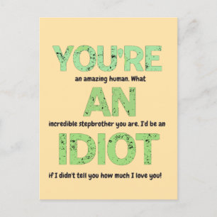Stiefbruder, du bist ein unglaubliches menschliche postkarte