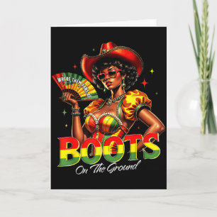 Stiefel am Boden Afro Schwarze Frau Afrikanische S Karte