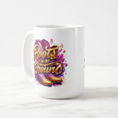 Stiefel am Boden: Aquarellstiefel Kaffeetasse (Vorderseite Links)