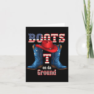 Stiefel am Boden Cowboy Rote Mütze 4. Juli Karte