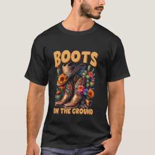 Stiefel Am Boden Cowgirl Western Rodeo Ästhetik T-Shirt