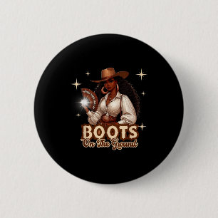 Stiefel Am Boden Cowgirl Western Schwarzes Mädchen Button