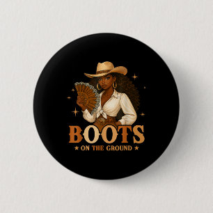 Stiefel am Boden Juneteenth Schwarz Cowgirl Schwar Button