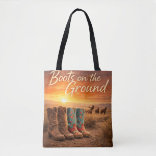 Stiefel am Boden Tasche