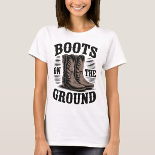 Stiefel am Boden – Western-Cowboy-T-Shirt T-Shirt