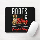 Stiefel & Amp; das Mädchen, das Rodeo Wester spiel Mousepad (Mit Mouse)