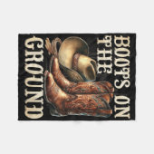 Stiefel auf dem Boden Boot Cowboy Western Cowgirl Fleecedecke (Vorderseite (Horizontal))