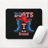 Stiefel auf dem Boden Cowboy rote Mütze 4. Juli Mousepad (Mit Mouse)