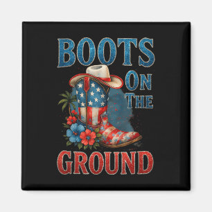 Stiefel auf dem Boden Cowgirl 4. Juli alle amerika Magnet