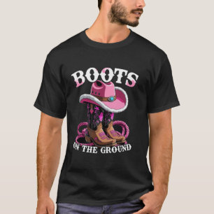 Stiefel auf dem Boden Cowgirls Western Pferde Baue T-Shirt