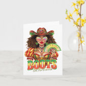 Stiefel auf dem Boden Junetenhaus Schwarzen Cowgir Karte (Gelbe Blume)