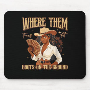 Stiefel Auf Dem Boden Stiefel Cowboy Western Cowgi Mousepad