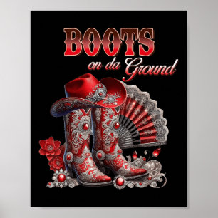 Stiefel auf dem Bodner Cowboy Western Cowgirl Ich Poster