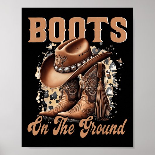 Stiefel auf dem Bodner Cowboy Western Cowgirl Poster (Vorne)