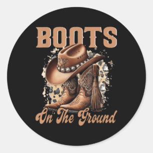 Stiefel auf dem Bodner Cowboy Western Cowgirl Runder Aufkleber